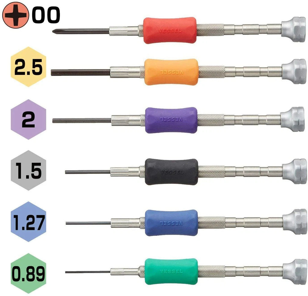 Vessel Precision Micro Metric Hex Screwdriver Set 0.89mm - 2.5mm P00 TD-58 JAPAN