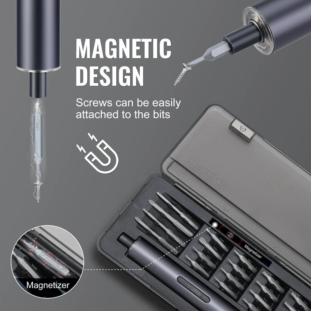 WORKPRO 20 in 1 Electric Precision Screwdriver with Magnetizer and S2 Steel Bits