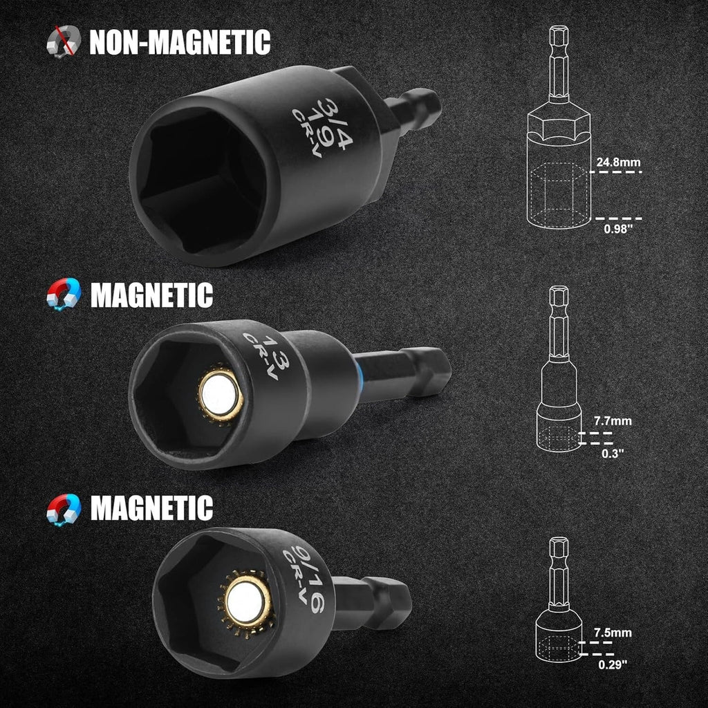 Versatile 55-Piece Nut Driver Set with Magnetic Extensions for DIY Projects