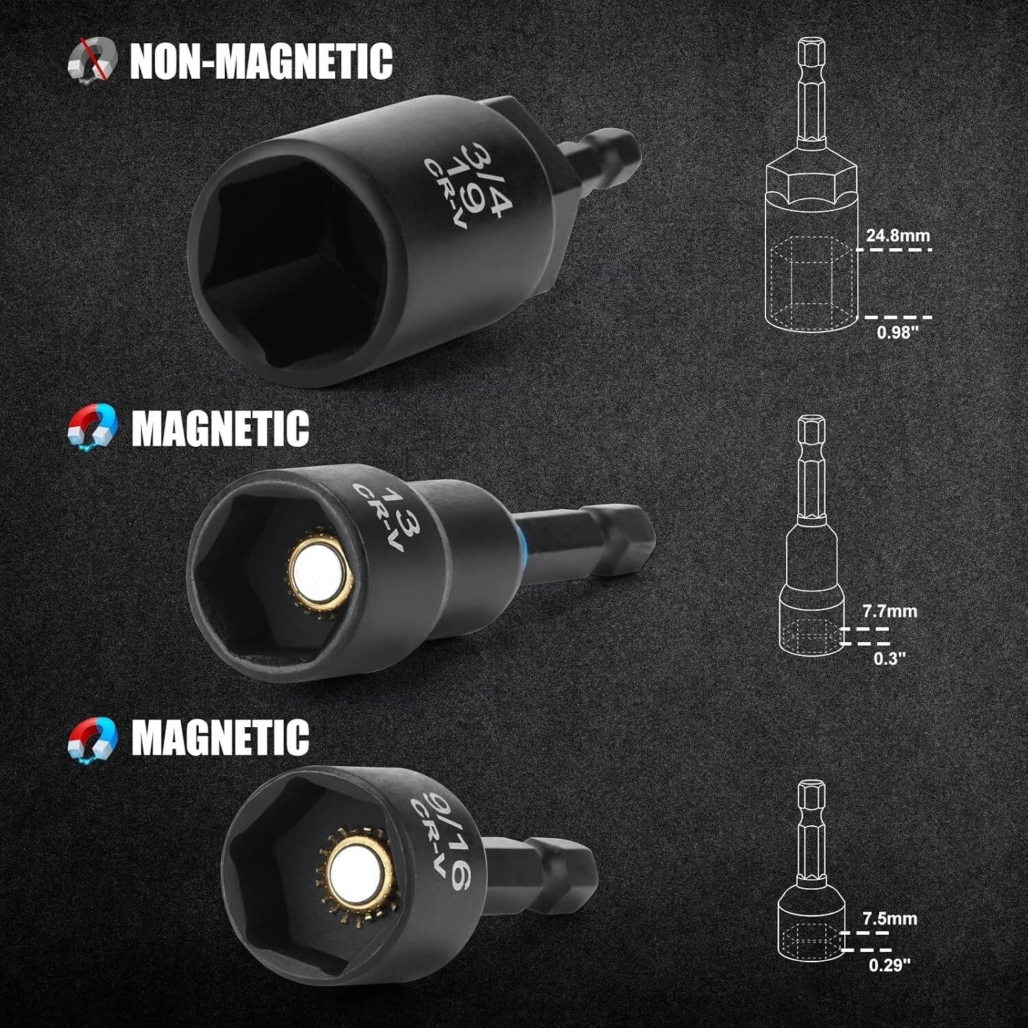 Versatile 55-Piece Nut Driver Set with Magnetic Extensions for DIY Projects