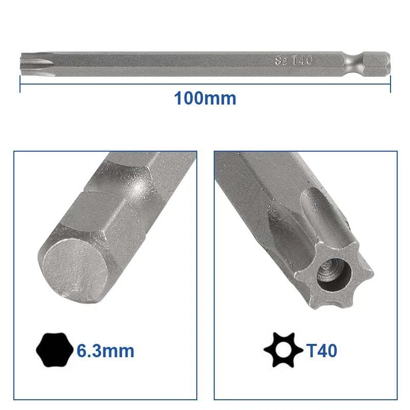 8PCS Torx Screwdriver Drill Bit Set 100MM Extra Long Hex Security Magnetic Head