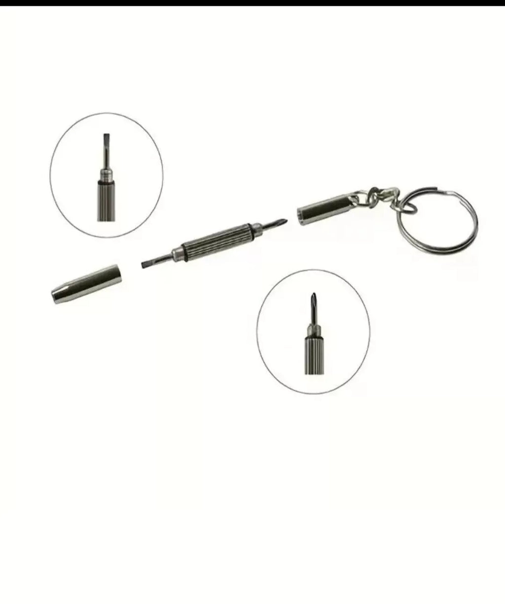 3 In 1 Mini Screwdriver Keyring Repair Set Multi Tool For Glasses, Phone, Watch