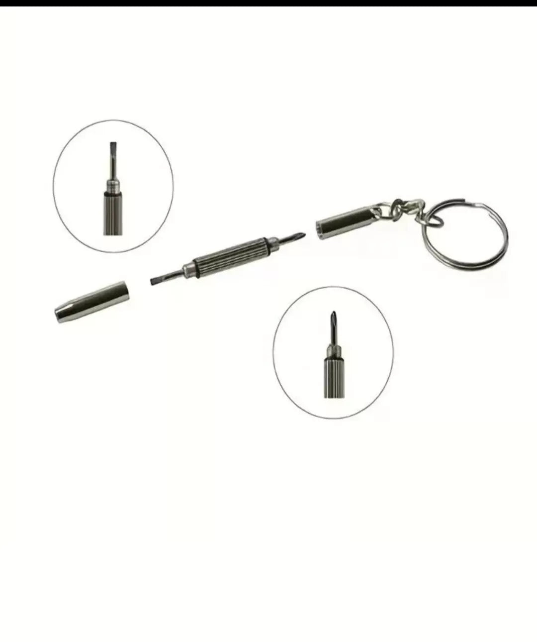 3 In 1 Mini Screwdriver Keyring Repair Set Multi Tool For Glasses, Phone, Watch