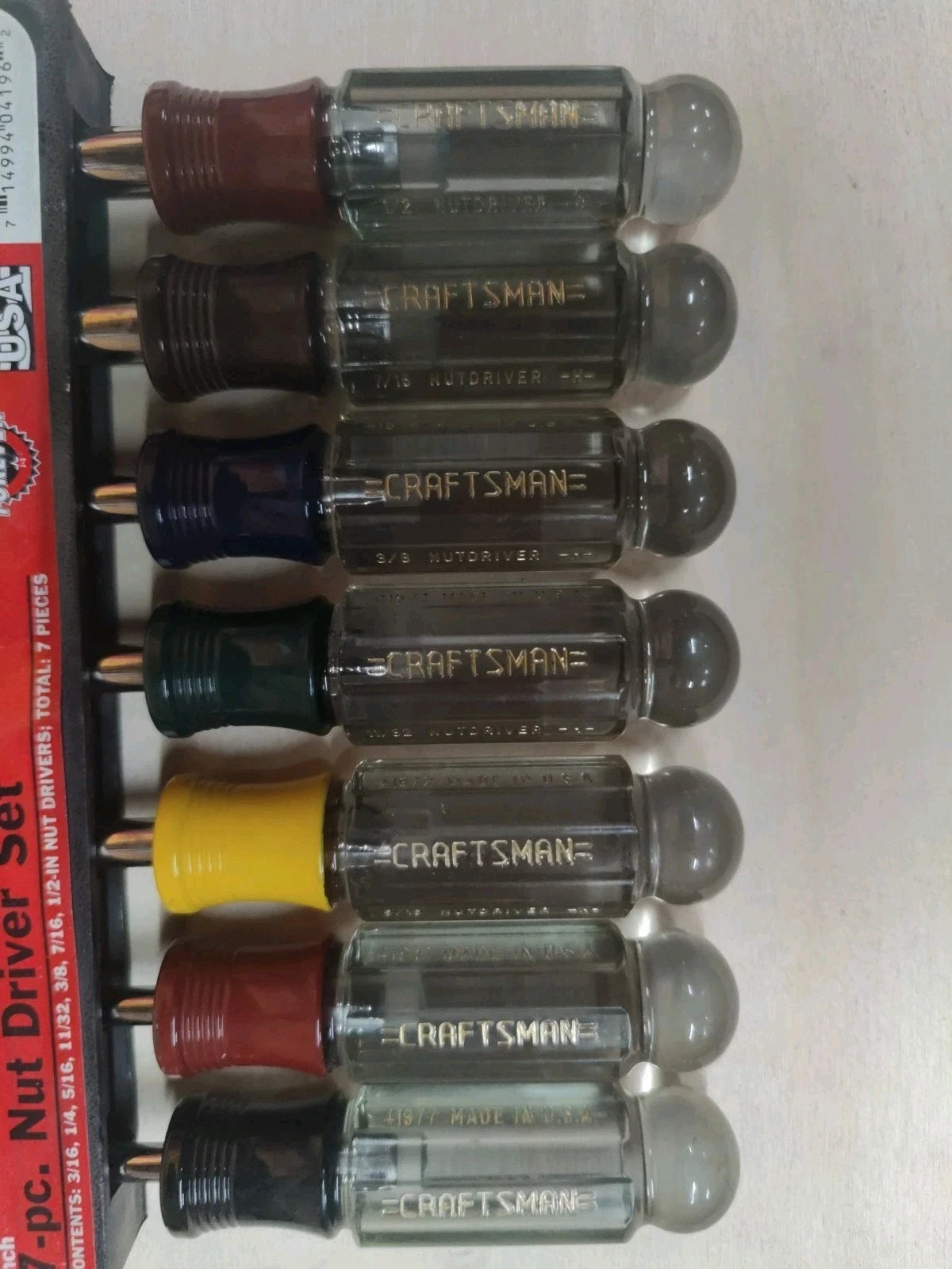 Craftsman USA 9-4196 Nutdriver Set 7 Pc w/ wall holder 3/16" thru 1/2"  H Series