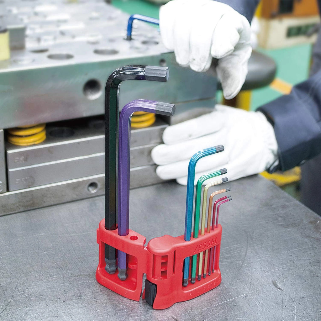 VESSEL Rainball L-type wrench 9-piece set with magnetizer holder 8909BP Japan