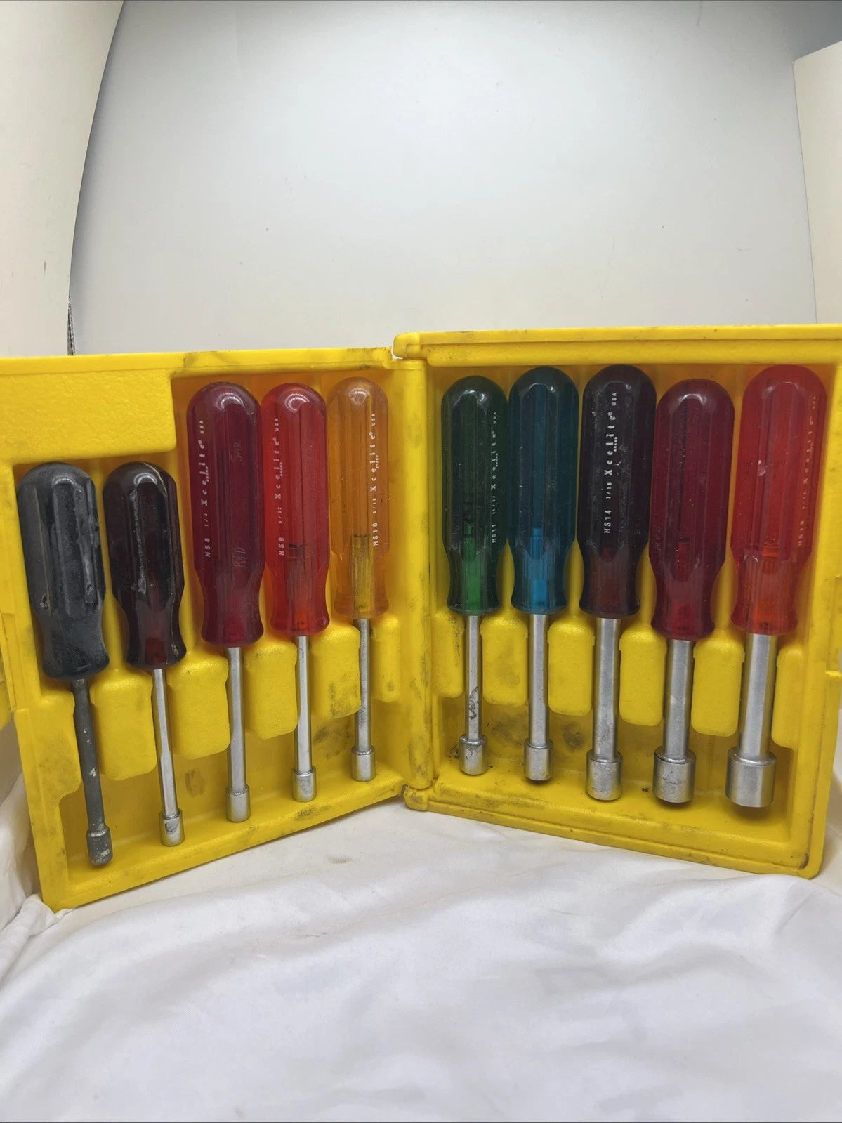 XCELITE Cooper Tools 10 PC Standard Hollow-Shaft Nutdriver Set HS-6-18 NOS USA