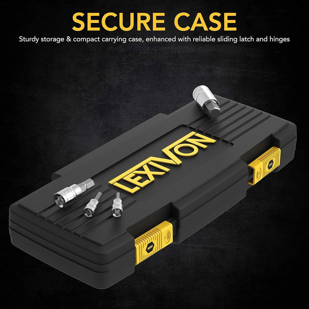 LEXIVON Master HEX Bit Socket Set, Premium S2 Alloy Steel | Complete 32-Piece,