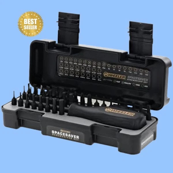 Wheeler Space Saver Screwdriver Set with Magnetic Screwdriver Handle, Bit new
