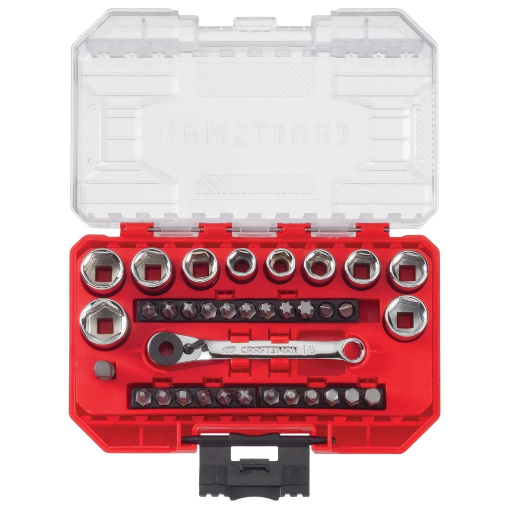 Craftsman 1/4" drive Metric and SAE Right Angle Ratcheting Bit Driver Set 35 pc