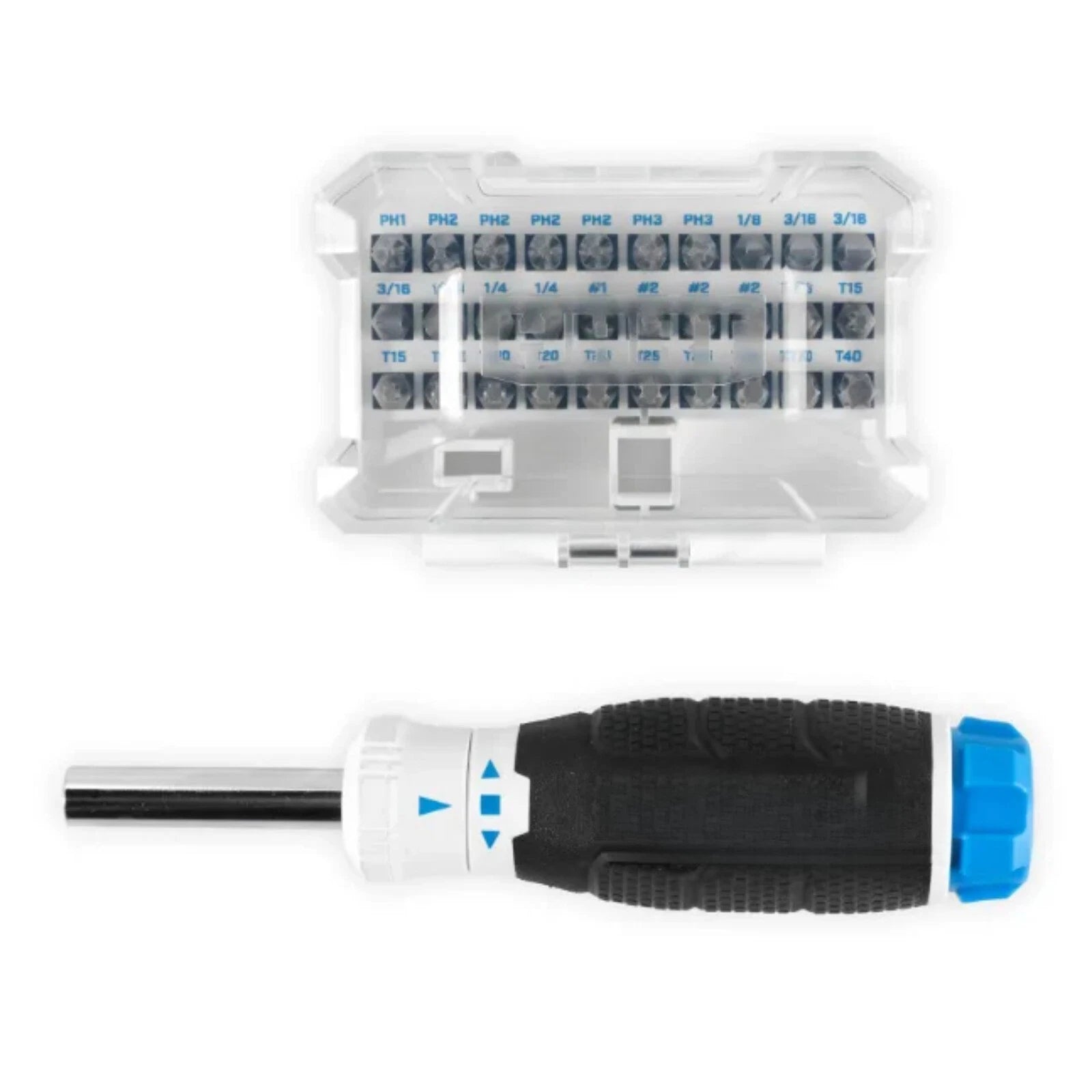 31-Piece Ratcheting Screwdriver Set with 3-Position Ratchet Mechanism