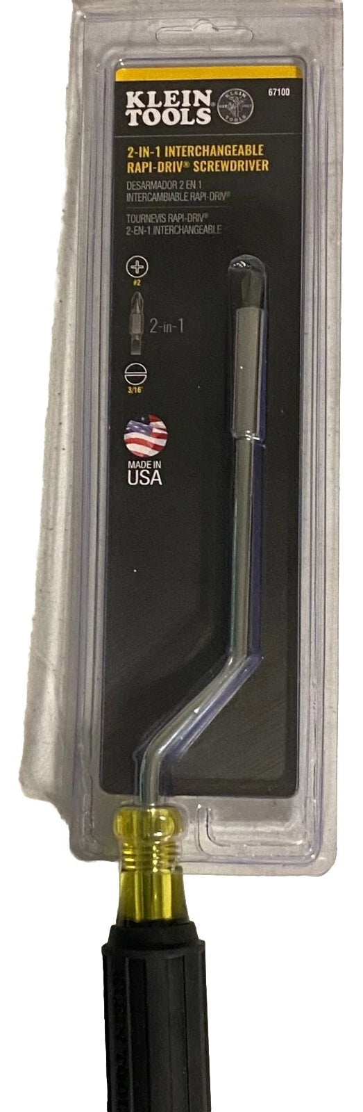 Klein Tools 6 In. Interchangeable Rapi-Driv Screwdriver- Cushion Grip Handle