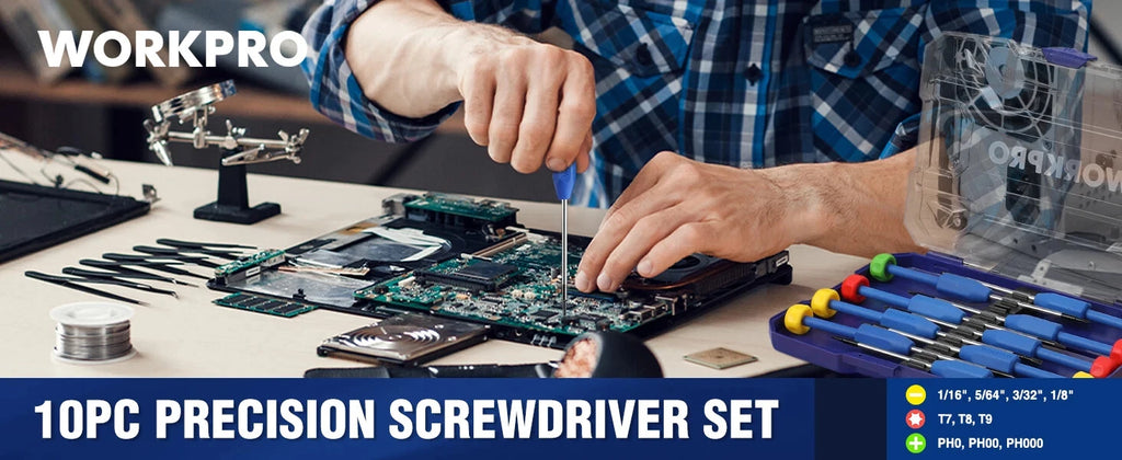 10-Piece Precision Screwdriver Set with Case, Phillips, Magnetic Screwdriver