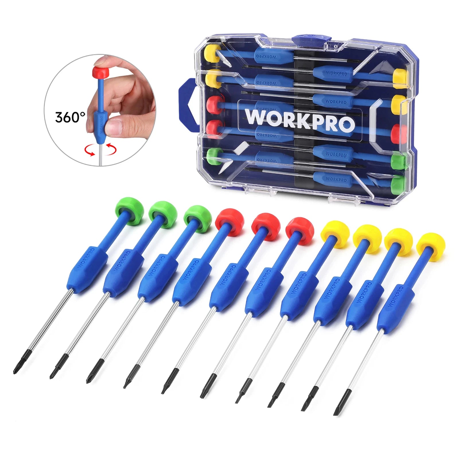 10-Piece Precision Screwdriver Set with Case, Phillips, Magnetic Screwdriver