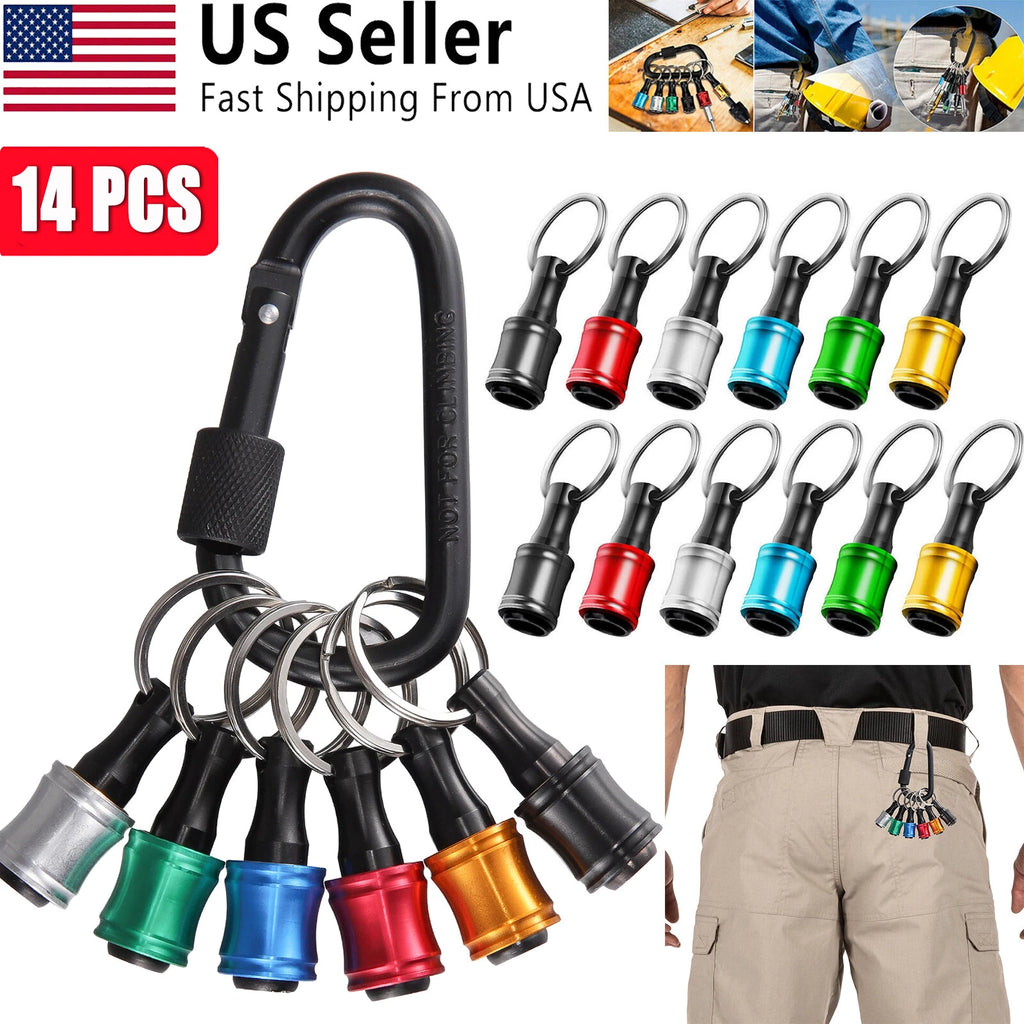 7-21x 1/4" Hex Shank Quick Release Keychain Screwdriver Drill Bit Holder Bit Set
