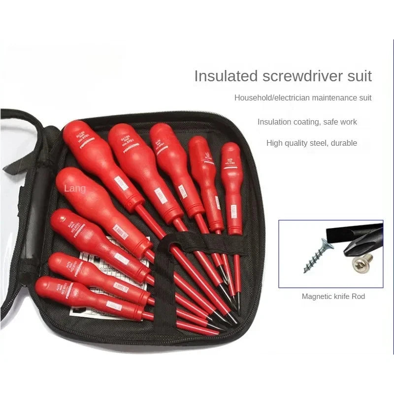 Insulated Screwdriver Set 1000V Magnetic Screw 9/10PCS Driver Slotted Phillips