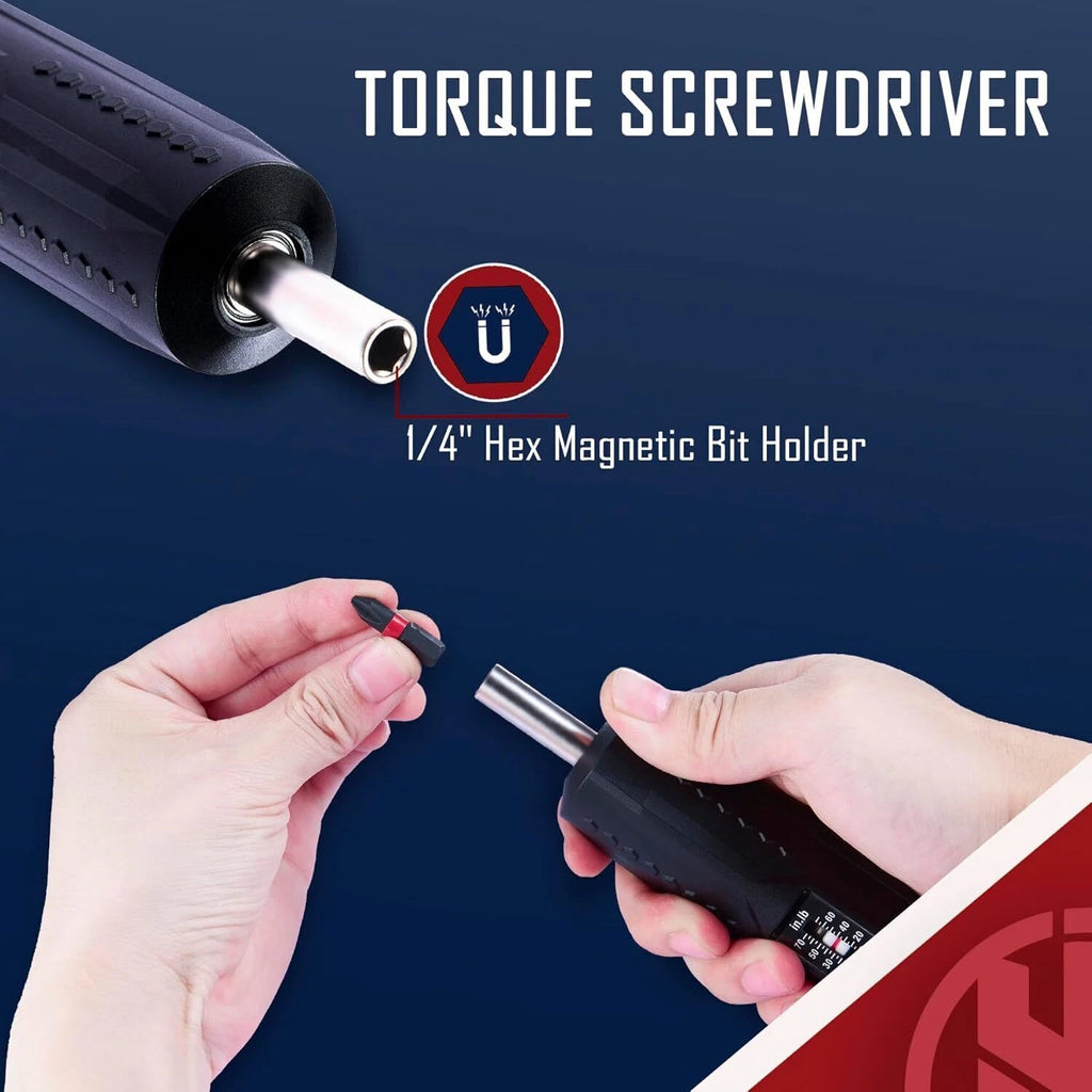 Torque Screwdriver Wrench Driver Set for Maintenance w/T-bar Handle 40 Hex Bits