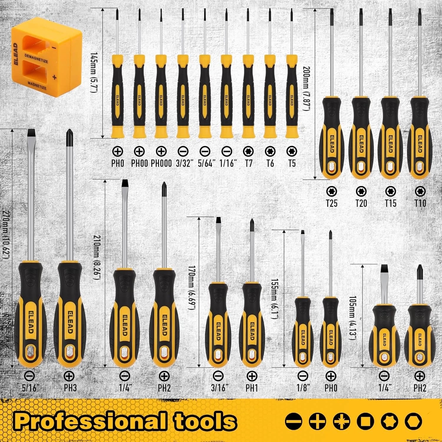 86 Piece Magnetic Screwdriver Set Case Slotted Phillips Torx Nut Drivers Tools