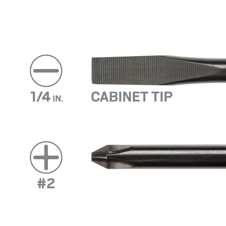 2-Piece Slotted and Phillips Stubby Screwdriver Set, USA made