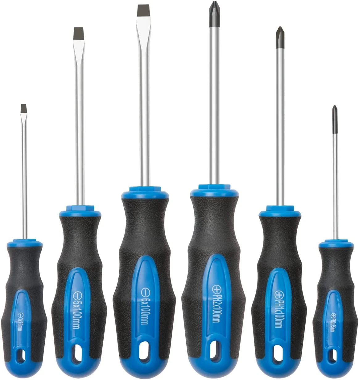 ROTATION 6PCS Magnetic Tip Screwdriver Set, 3 Phillips and 3 Flat, Professional