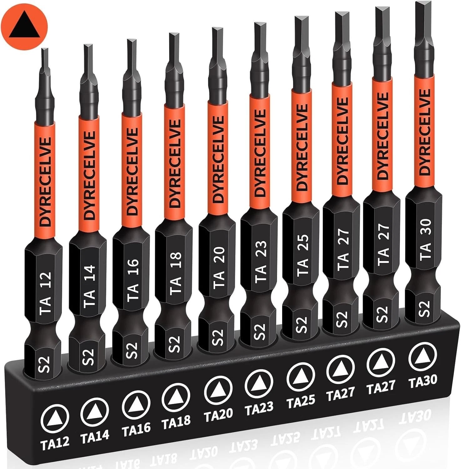 10-Pack Triangle Screwdriver Set - Premium S2 Steel Triangle Bit Set (2.56" Long
