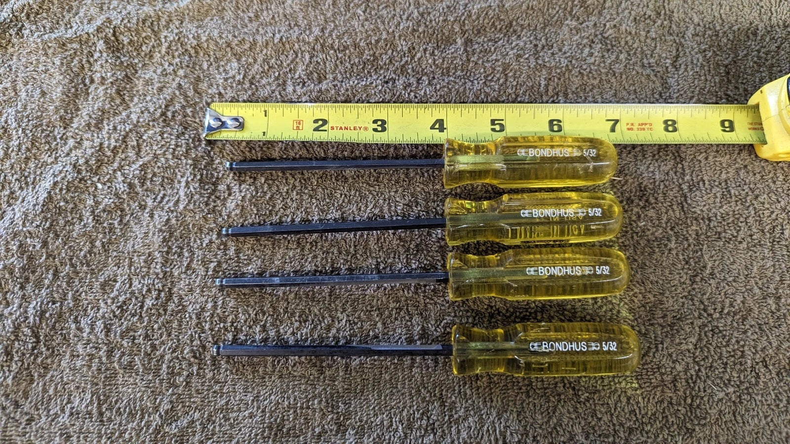 4 Bondhus Hex Ball Point Head Driver Set 5/32" Screwdriver Hand Tool