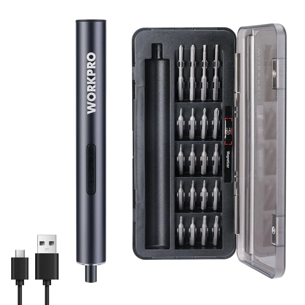 WORKPRO 20 in 1 Electric Precision Screwdriver with Magnetizer and S2 Steel Bits