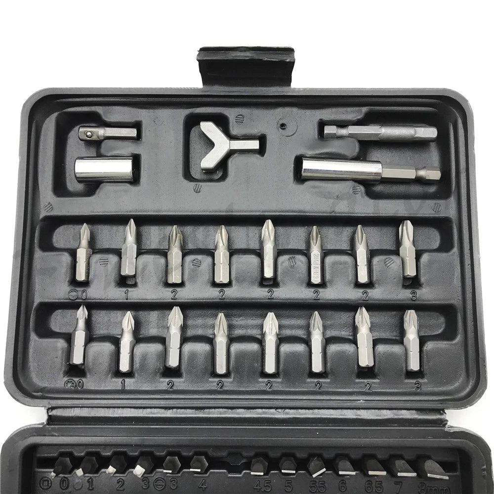 100Pcs 1/4" Torx Hex Torq Security Bit Set Tamper Proof Case Screwdrivers Bits