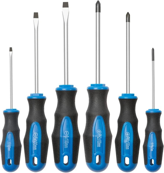 ROTATION 6PCS Magnetic Tip Screwdriver Set, 3 Phillips and 3 Flat, Professional
