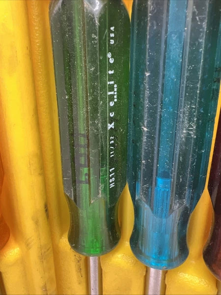 XCELITE Cooper Tools 10 PC Standard Hollow-Shaft Nutdriver Set HS-6-18 NOS USA