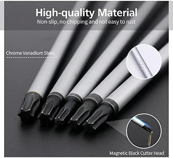 Extra Long Torx Screwdrivers Set, 5Pcs 12In Magnetic Torx Screwdrivers Set, T15