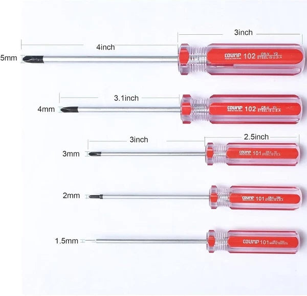 5 Piece Y Tip Screwdriver Set, Magnetic Tri Point Tip Screwdriver Bits Y000(1.5M