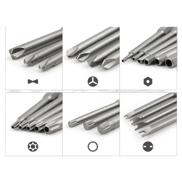 50Pc Long 75Mm Hex Torx Star Security Bit Set Tamper Proof Screwdriver With Case