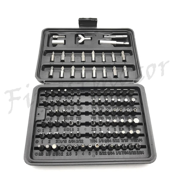 100Pcs 1/4" Torx Hex Torq Security Bit Set Tamper Proof Case Screwdrivers Bits