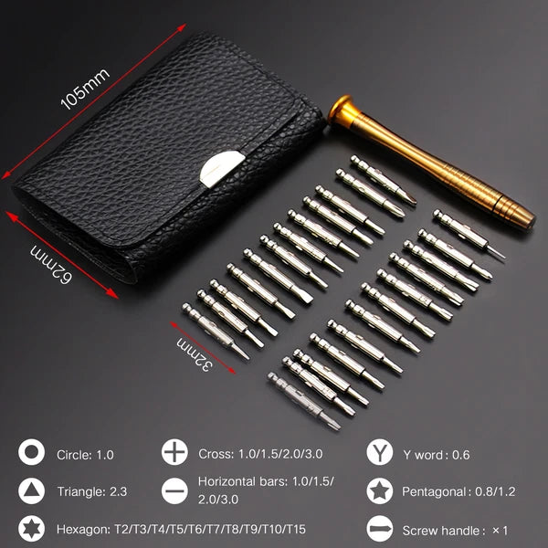 25 in 1 Precision Screwdriver Set Mini Repair Kit for Phones Watches Electronics