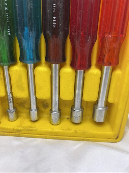 XCELITE Cooper Tools 10 PC Standard Hollow-Shaft Nutdriver Set HS-6-18 NOS USA