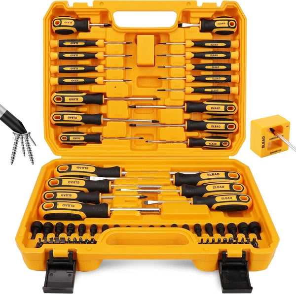 86 Piece Magnetic Screwdriver Set Case Slotted Phillips Torx Nut Drivers Tools