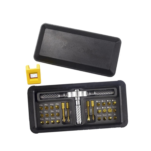 30 in 1 T-Type Multi-Purpose Ratchet  Screwdriver Bits Set DIY Toolbox