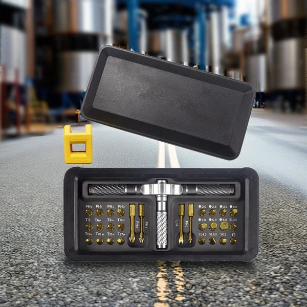 30 in 1 T-Type Multi-Purpose Ratchet  Screwdriver Bits Set DIY Toolbox