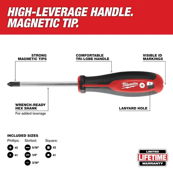 Combination Screwdriver Set with 1/4 In. Drive Sae/Metric Ratchet and Socket Mec