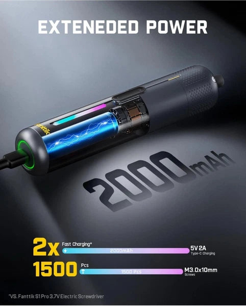 Fanttik S2 Pro 3.7V Electric Screwdriver, Cordless Screwdriver Set, 7 Torque New