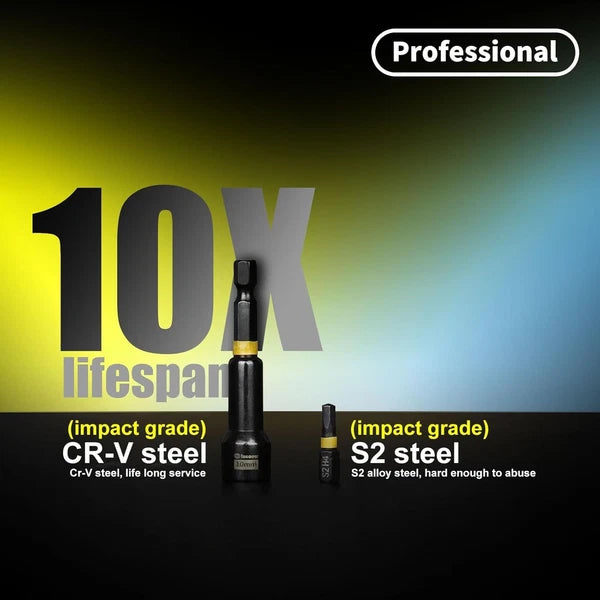 55PCS Impact Nut Driver Set, Magenetic Nut Driver Set for Impact Drills and Prem