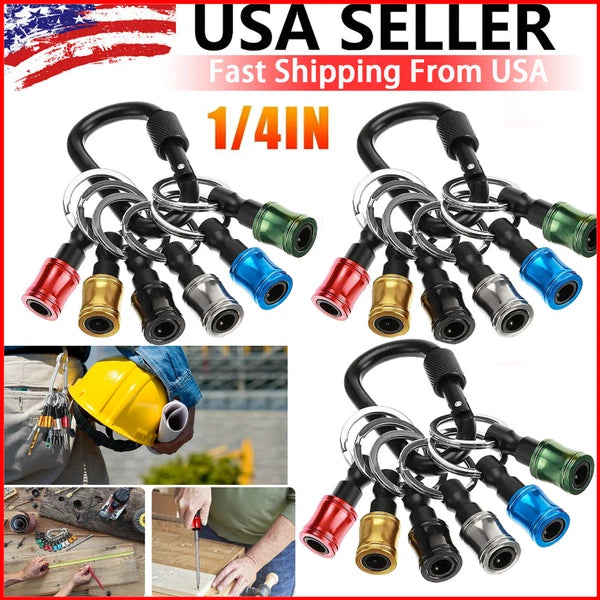 7-21x 1/4" Hex Shank Quick Release Keychain Screwdriver Drill Bit Holder Bit Set