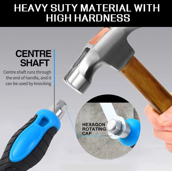 12-Piece Magnetic Screwdriver Set, Heavy Duty Screwdriver Set Go-Thru Steel Blad