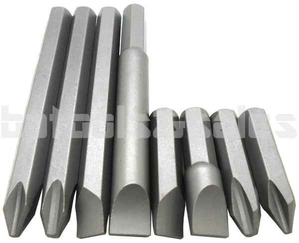 8pc Impact Driver Bit Set Screwdriver Kit Fits 3/8" & 1/2" Impact Drivers CR-V