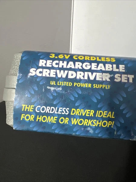 Rechargeable Screwdriver Set 41 Pieces 3.6V Pivoting Head. With Case. New Sealed