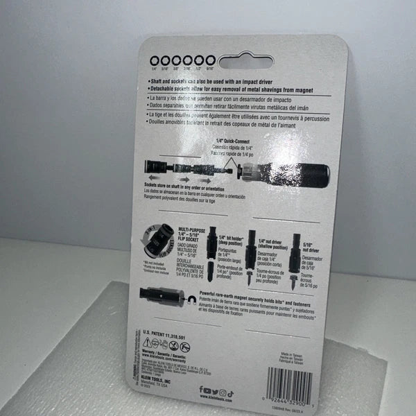 Brand New Klein Tools 32900R 7-In-1 Impact Flip Socket Set With 5” Handle