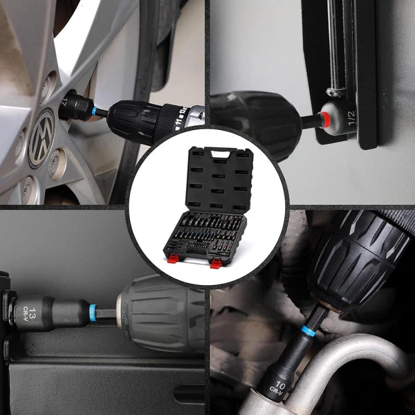 Versatile 55-Piece Nut Driver Set with Magnetic Extensions for DIY Projects