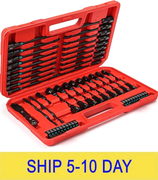 Magnetic Nut Driver Set for SAE/Metric Sizes, 60PCS 1/4 Inch Hex Shank | Cr-V St