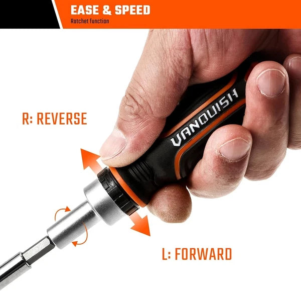 Vanquish Ratcheting Screwdriver Set, 41-Piece Precision Multi-bit Ratchet Screw