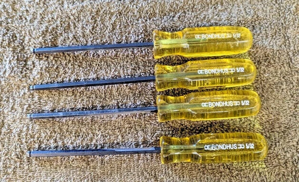 4 Bondhus Hex Ball Point Head Driver Set 5/32" Screwdriver Hand Tool